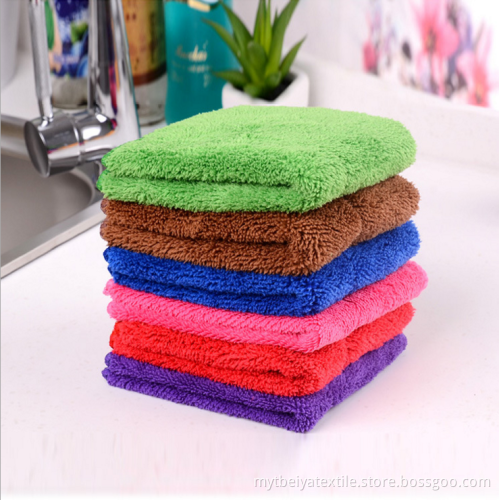 Pure Color Microfiber Strong Water Imbibition Kitchen Cleaning Towel Wholesale